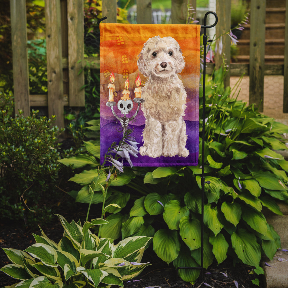 Halloween Champagne Cockapoo Garden Flag Mailbox Decorative Yard Banner Outside Patio Artwork for Flower Beds, Garden Size, Multicolor