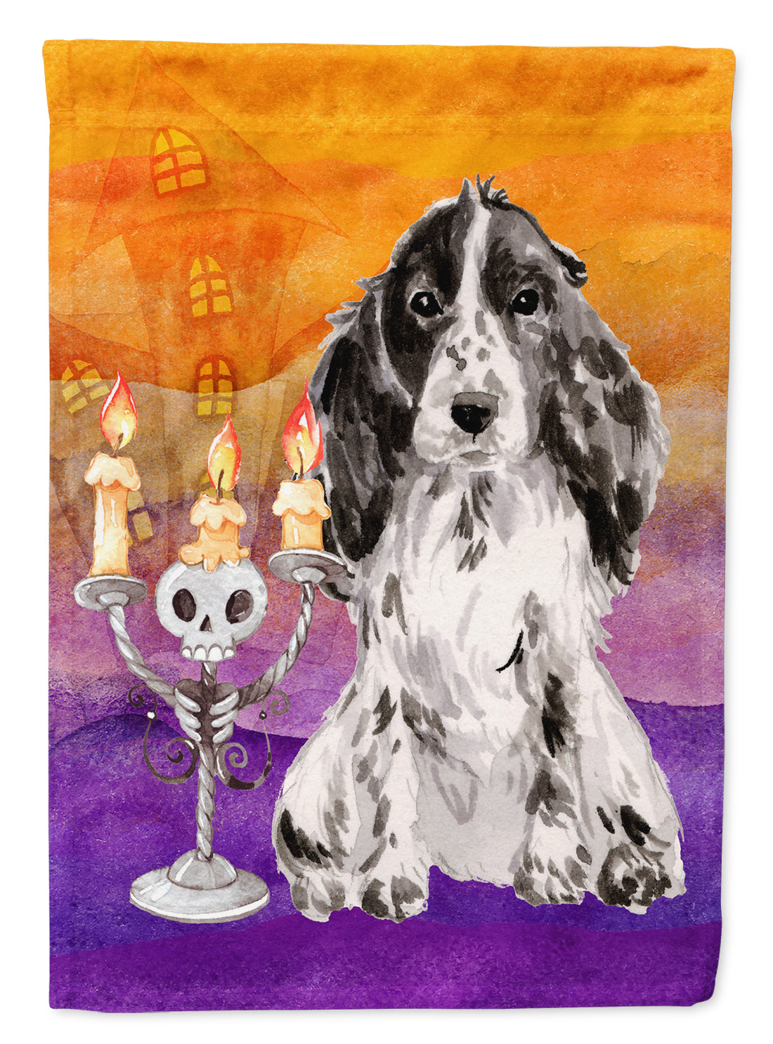 Halloween Black Parti Cocker Spaniel Garden Flag Mailbox Decorative Yard Banner Outside Patio Artwork for Flower Beds, Garden Size, Multicolor