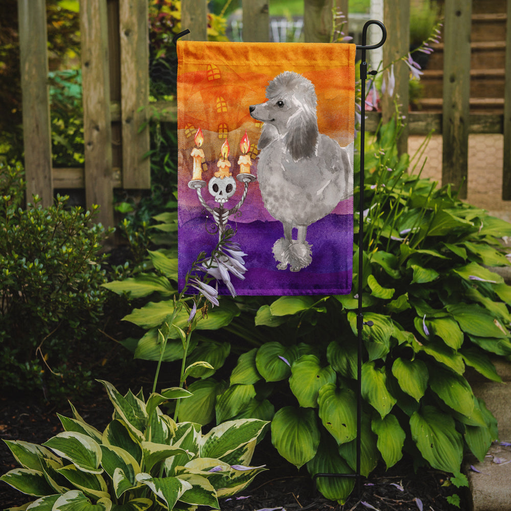 Halloween Silver Poodle Garden Flag Mailbox Decorative Yard Banner Outside Patio Artwork for Flower Beds, Garden Size, Multicolor