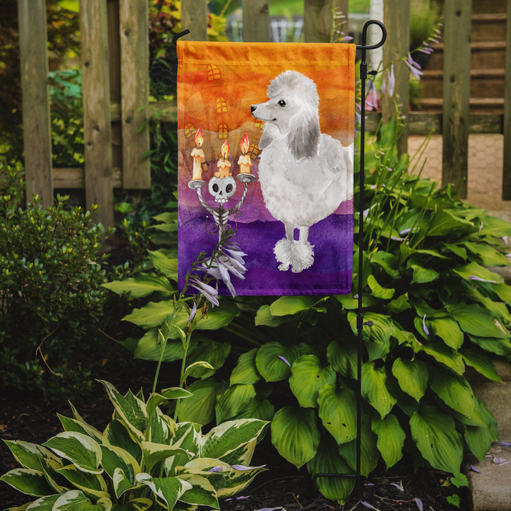 Halloween Silver Poodle Garden Flag Mailbox Decorative Yard Banner Outside Patio Artwork for Flower Beds, Garden Size, Multicolor