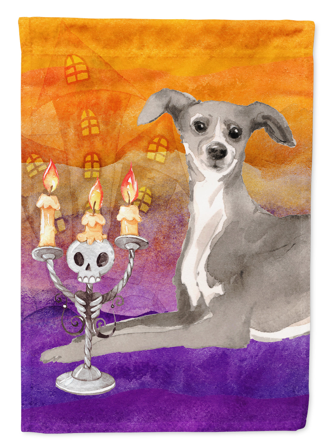 Halloween Italian Greyhound Garden Flag Mailbox Decorative Yard Banner Outside Patio Artwork for Flower Beds, Garden Size, Multicolor