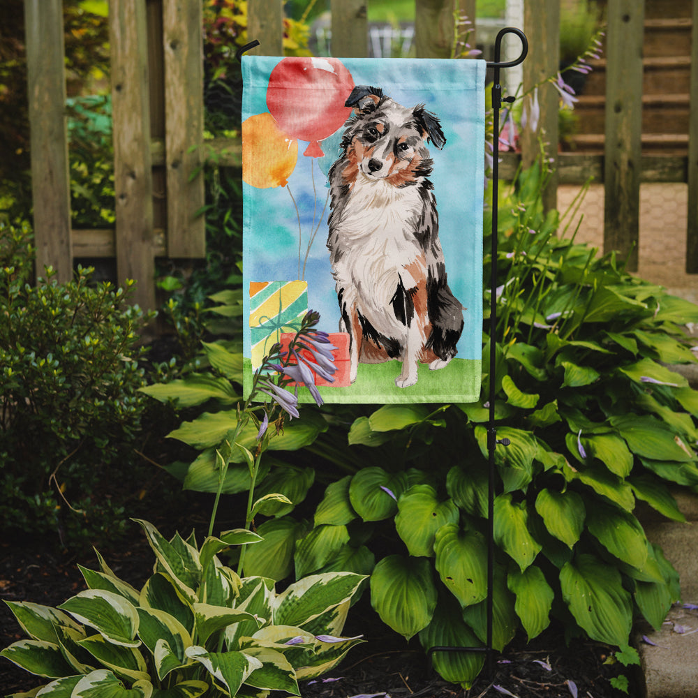 Happy Birthday Australian Shepherd Garden Flag Mailbox Decorative Yard Banner Outside Patio Artwork for Flower Beds, Garden Size, Multicolor
