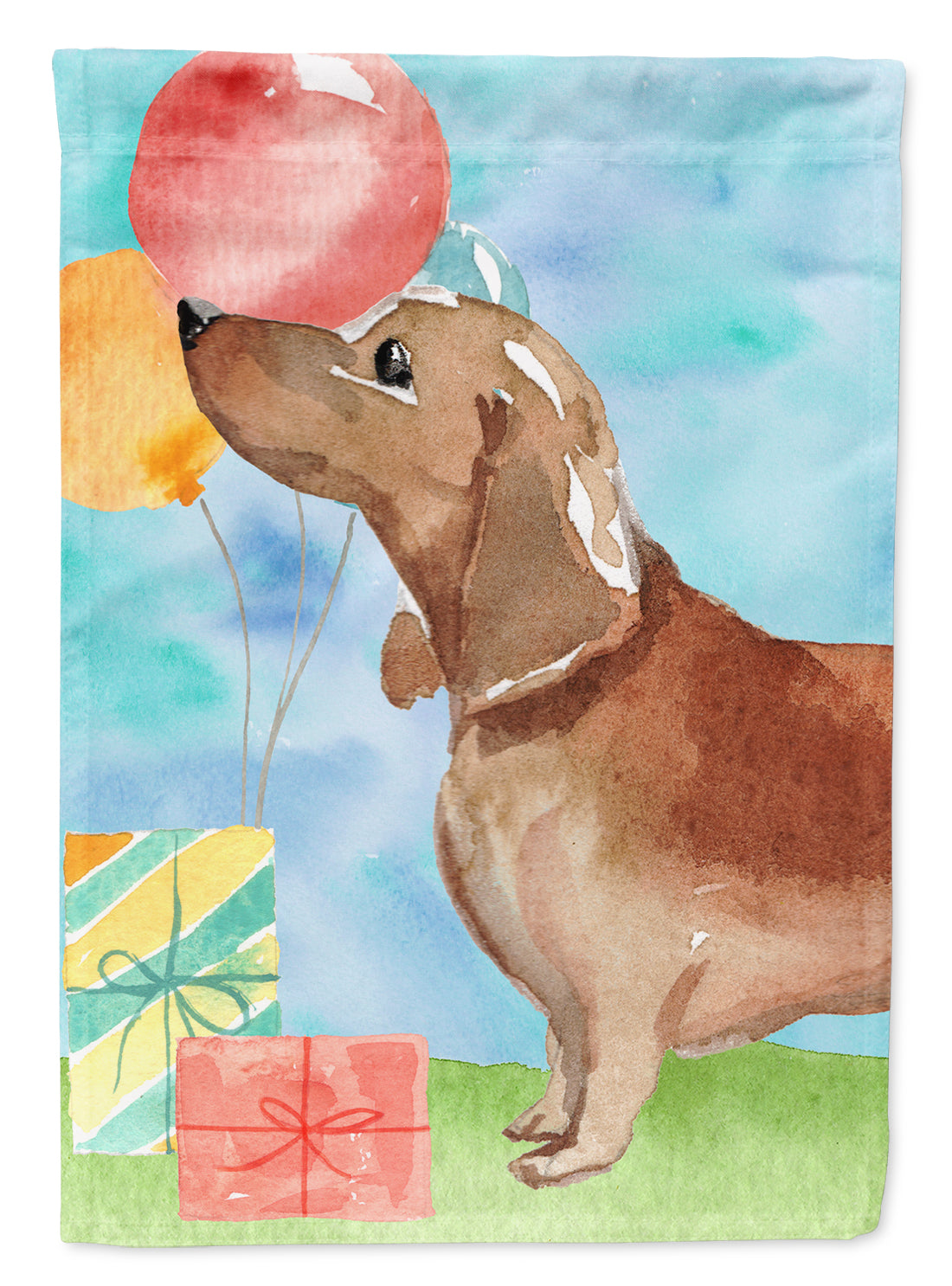 Happy Birthday Red Dachshund Garden Flag Mailbox Decorative Yard Banner Outside Patio Artwork for Flower Beds, Garden Size, Multicolor