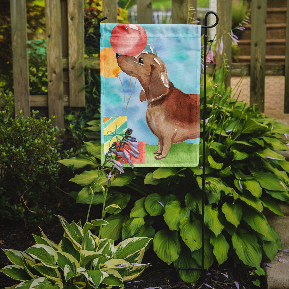 Happy Birthday Red Dachshund Garden Flag Mailbox Decorative Yard Banner Outside Patio Artwork for Flower Beds, Garden Size, Multicolor