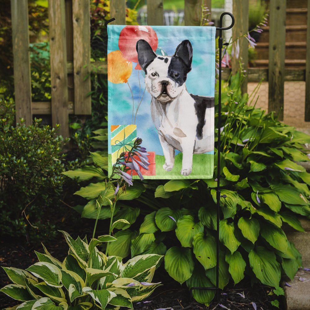 Happy Birthday French Bulldog Garden Flag Mailbox Decorative Yard Banner Outside Patio Artwork for Flower Beds, Garden Size, Multicolor