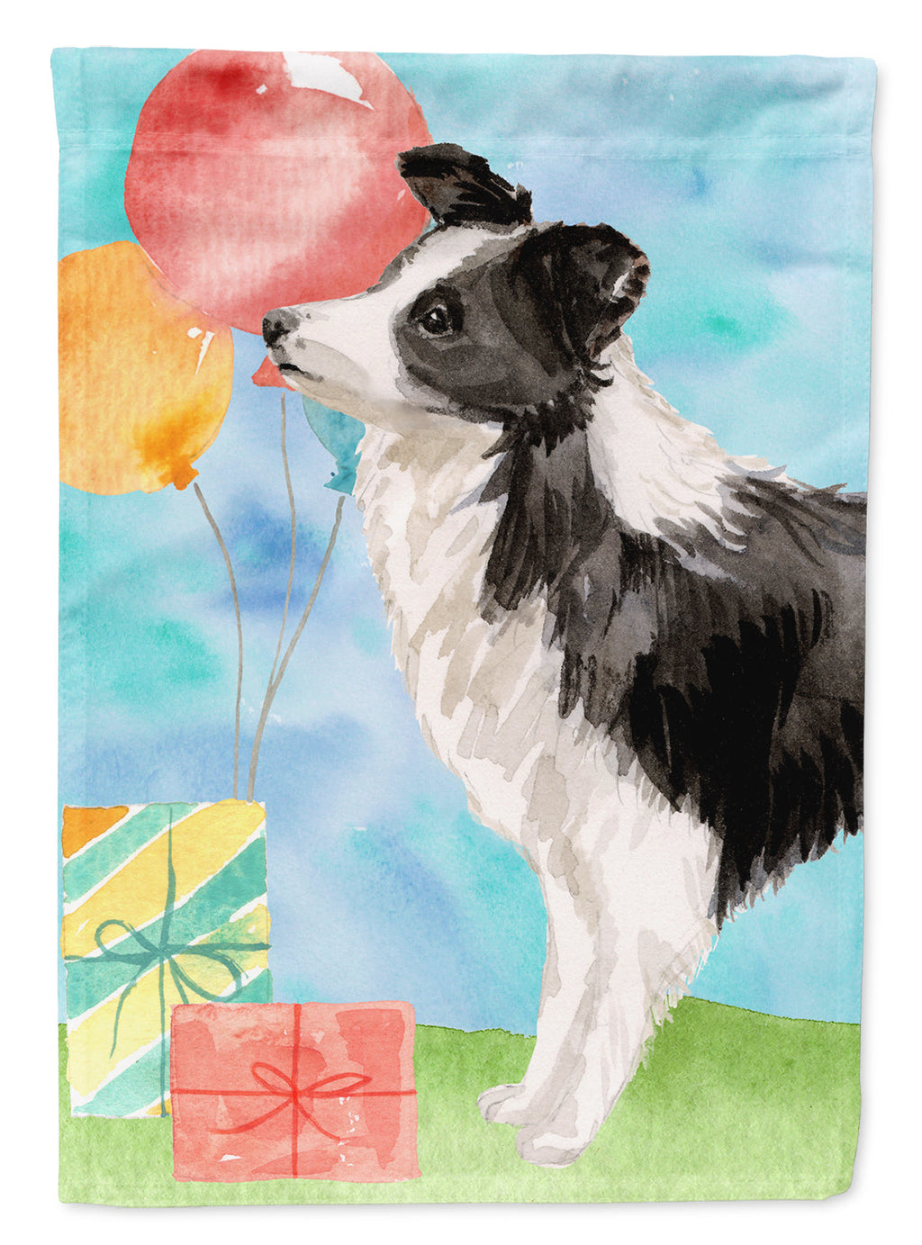 Happy Birthday Border Collie Garden Flag Mailbox Decorative Yard Banner Outside Patio Artwork for Flower Beds, Garden Size, Multicolor