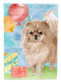 Happy Birthday Pomeranian Garden Flag Mailbox Decorative Yard Banner Outside Patio Artwork for Flower Beds, Garden Size, Multicolor