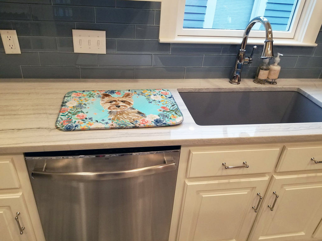 Yorkie Dish Drying Mat Absorbent Dish Drying Mat Pad for Kitchen Counter Dish Drainer Mat for Countertop, 14 x 21", Multicolor