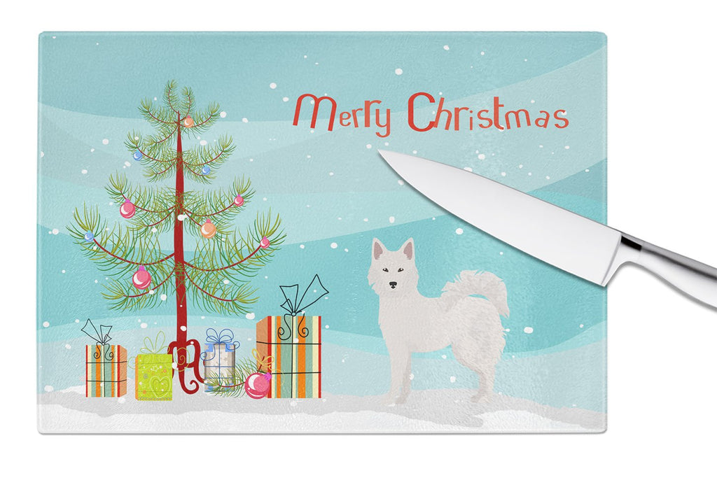 Danish Spitz Christmas Tree Cutting Board Tempered Glass Kitchen Cutting Surface, Heat Resistant Chopping, Non-Slip Feet, Food Prep & Serving