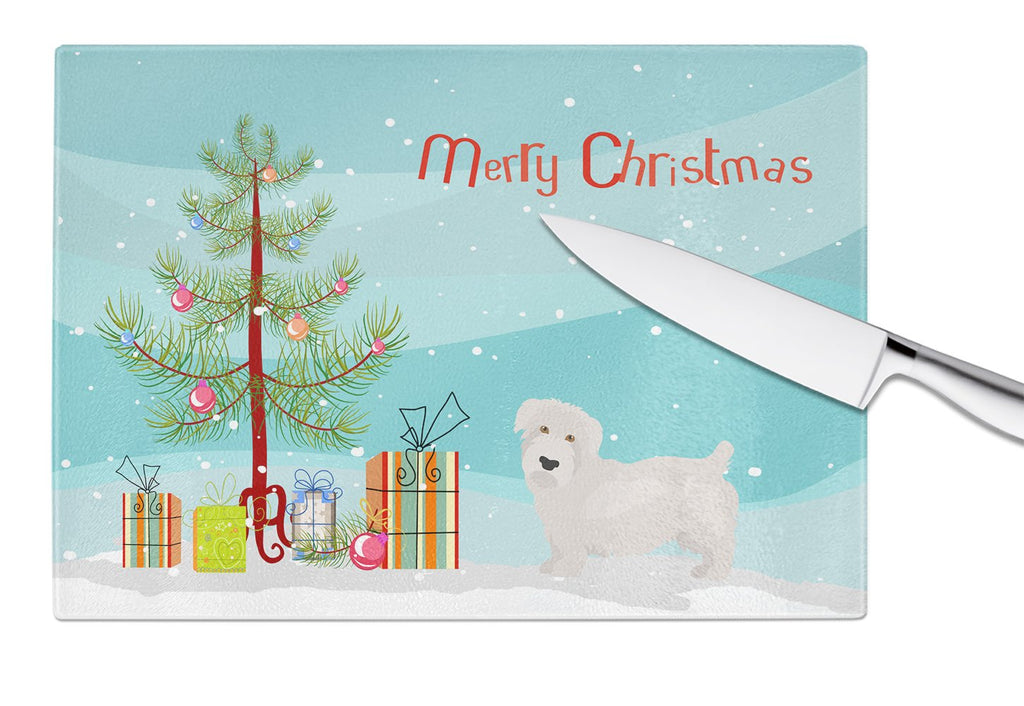 Glen of Imal Christmas Tree Cutting Board Tempered Glass Kitchen Cutting Surface, Heat Resistant Chopping, Non-Slip Feet, Food Prep & Serving
