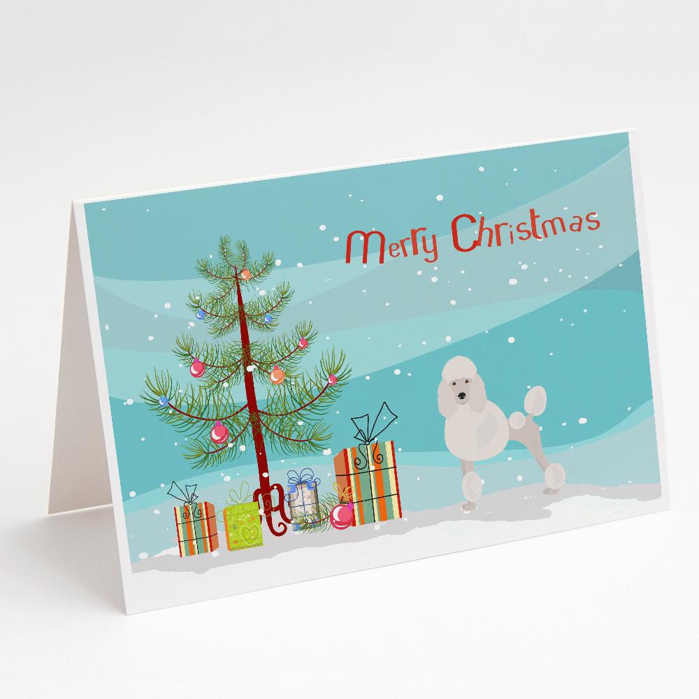 Miniature Poodle Christmas Tree Greeting Cards Pack of 8 Blank Cards with Envelopes Whimsical A7 Size 5x7