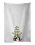 Tibetan Terrier Christmas Tree Kitchen Towel Set of 2 White Dish Towels Decorative Bathroom Hand towel for Hand, Face, Hair, Yoga, Tea, Dishcloth, 19 X 28", White