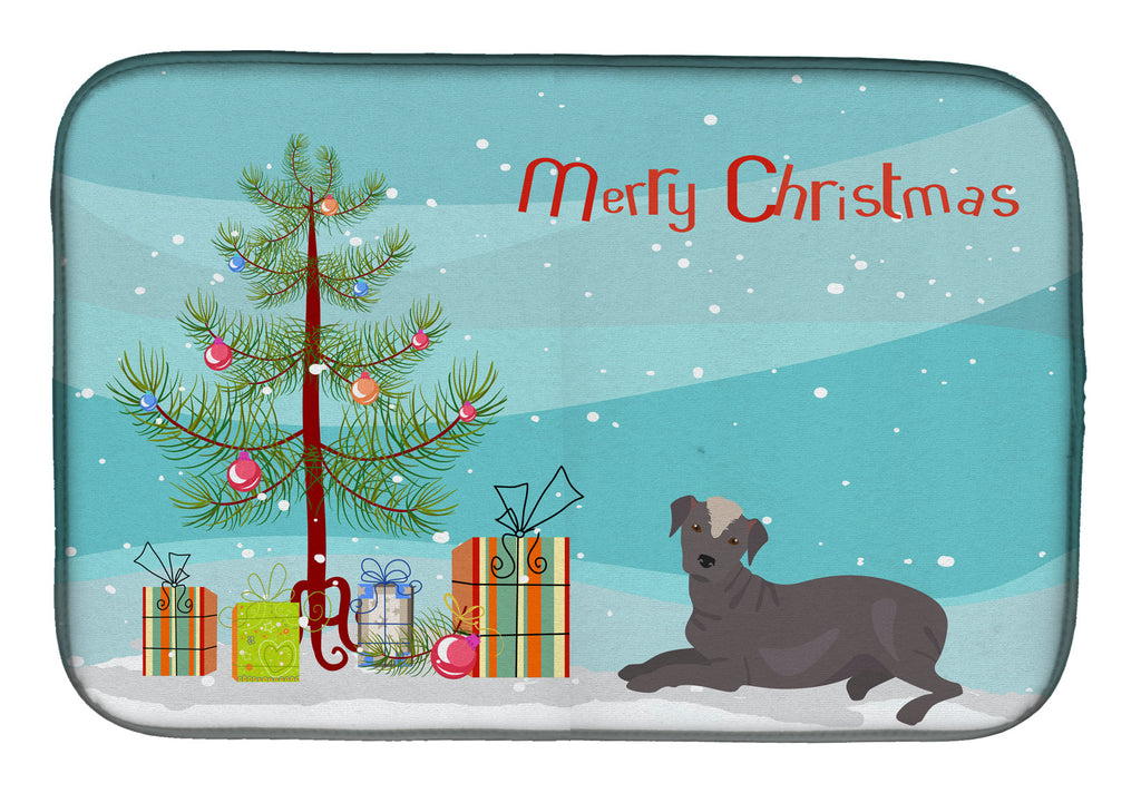 Ecuadorian Hairless Dog Christmas Tree Dish Drying Mat Absorbent Dish Drying Mat Pad for Kitchen Counter Dish Drainer Mat for Countertop, 14 x 21", Multicolor