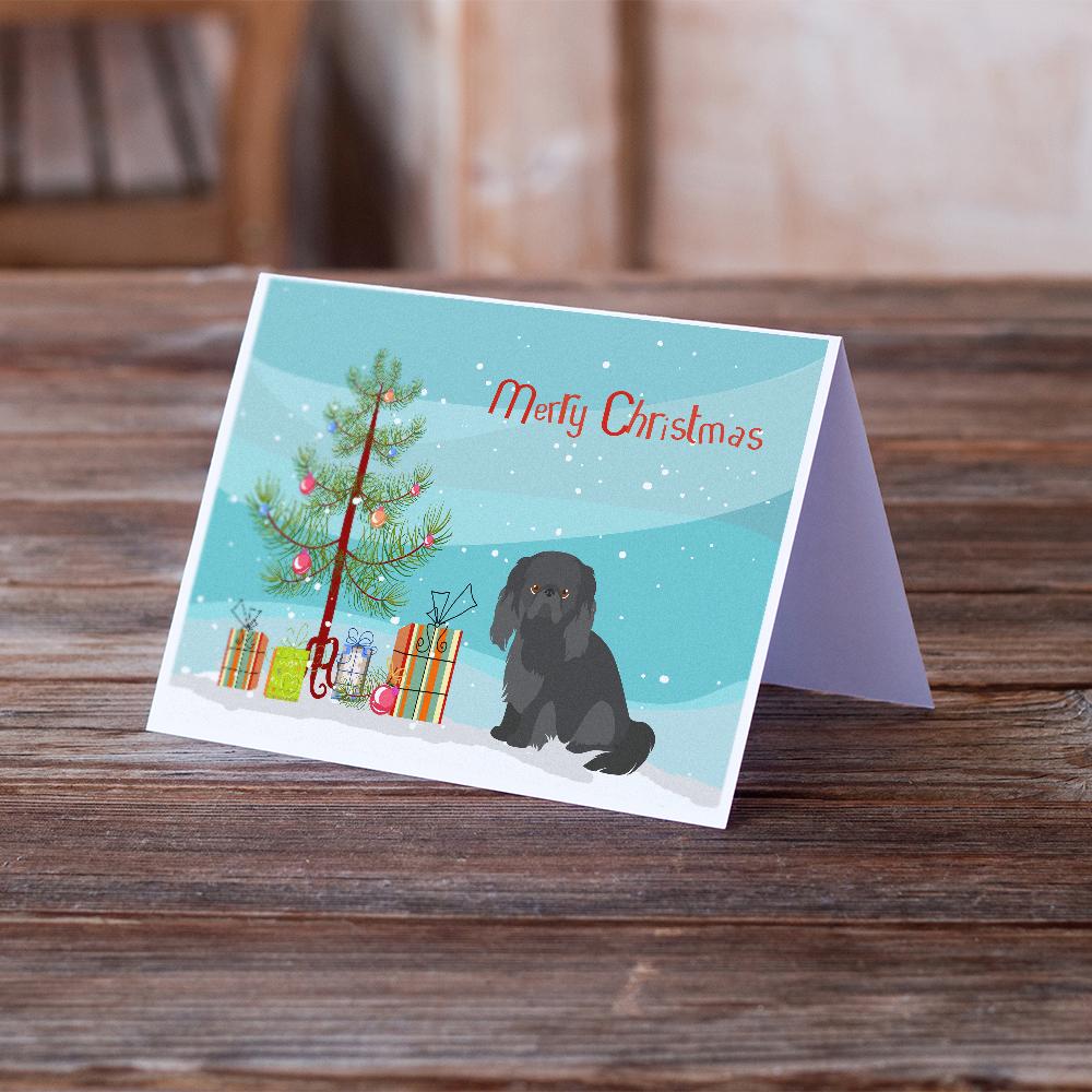 Pekingese Christmas Tree Greeting Cards Pack of 8 Blank Cards with Envelopes Whimsical A7 Size 5x7