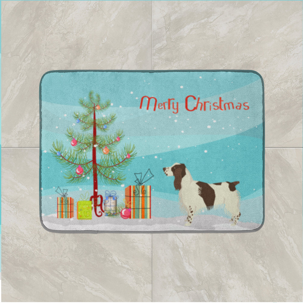 English Springer Spaniel Christmas Tree Memory Foam Kitchen Mat Machine Washable Anti-Fatigue Cushion Comfort Bath or Kitchen Rug