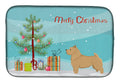 Norwich Terrier Christmas Tree Dish Drying Mat Absorbent Dish Drying Mat Pad for Kitchen Counter Dish Drainer Mat for Countertop, 14 x 21", Multicolor