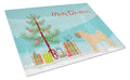 Shar Pei Christmas Tree Cutting Board Tempered Glass Kitchen Cutting Surface, Heat Resistant Chopping, Non-Slip Feet, Food Prep & Serving