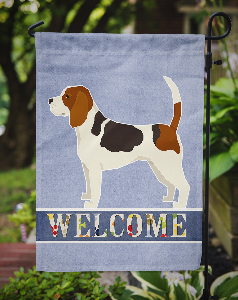 Beagle Welcome Garden Flag Mailbox Decorative Yard Banner Outside Patio Artwork for Flower Beds, Garden Size, Multicolor
