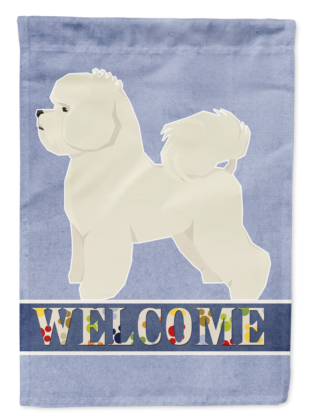 Bichon Frise Welcome Garden Flag Mailbox Decorative Yard Banner Outside Patio Artwork for Flower Beds, Garden Size, Multicolor