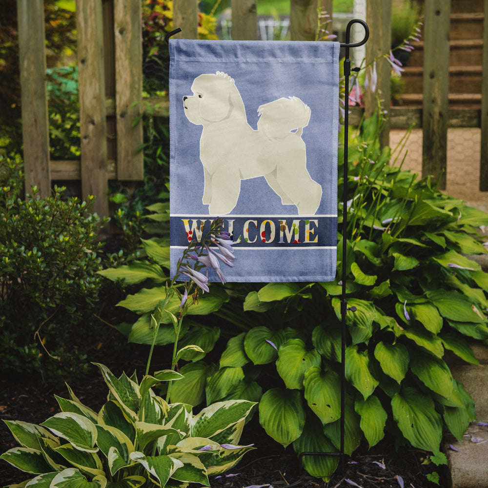 Bichon Frise Welcome Garden Flag Mailbox Decorative Yard Banner Outside Patio Artwork for Flower Beds, Garden Size, Multicolor