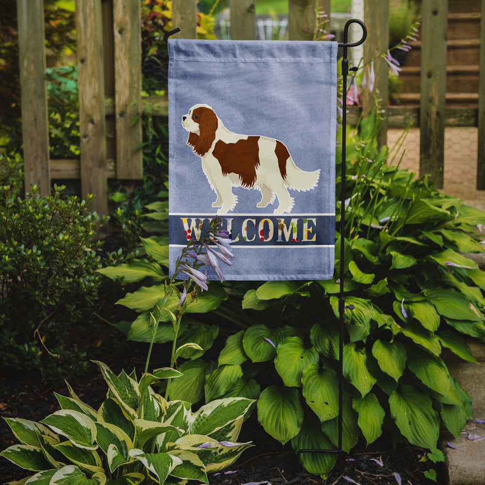 Cavalier Spaniel Welcome Garden Flag Mailbox Decorative Yard Banner Outside Patio Artwork for Flower Beds, Garden Size, Multicolor