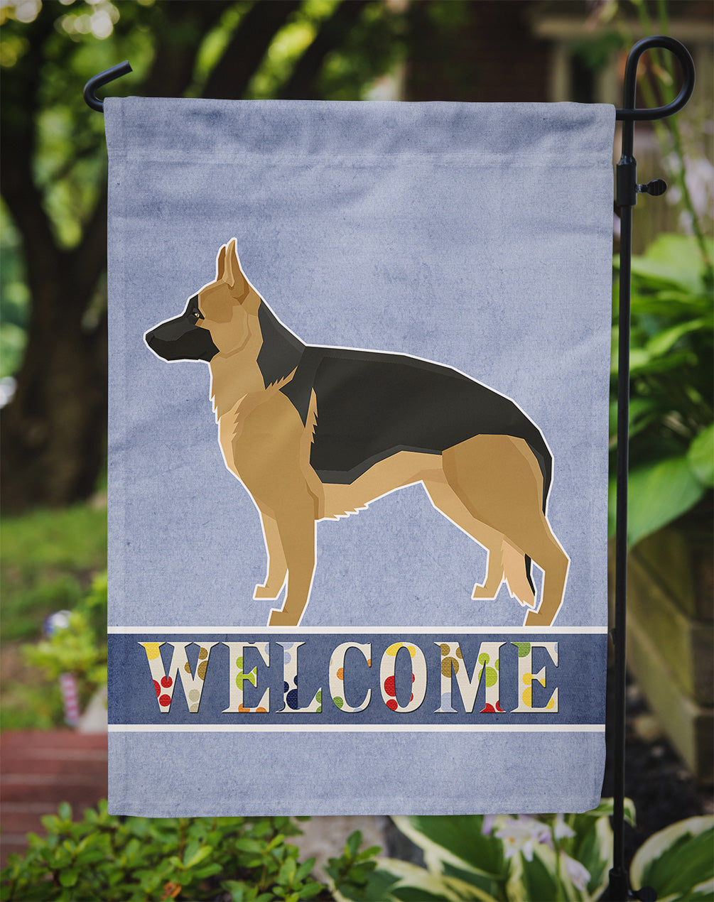 German Shepherd Welcome Garden Flag Mailbox Decorative Yard Banner Outside Patio Artwork for Flower Beds, Garden Size, Multicolor