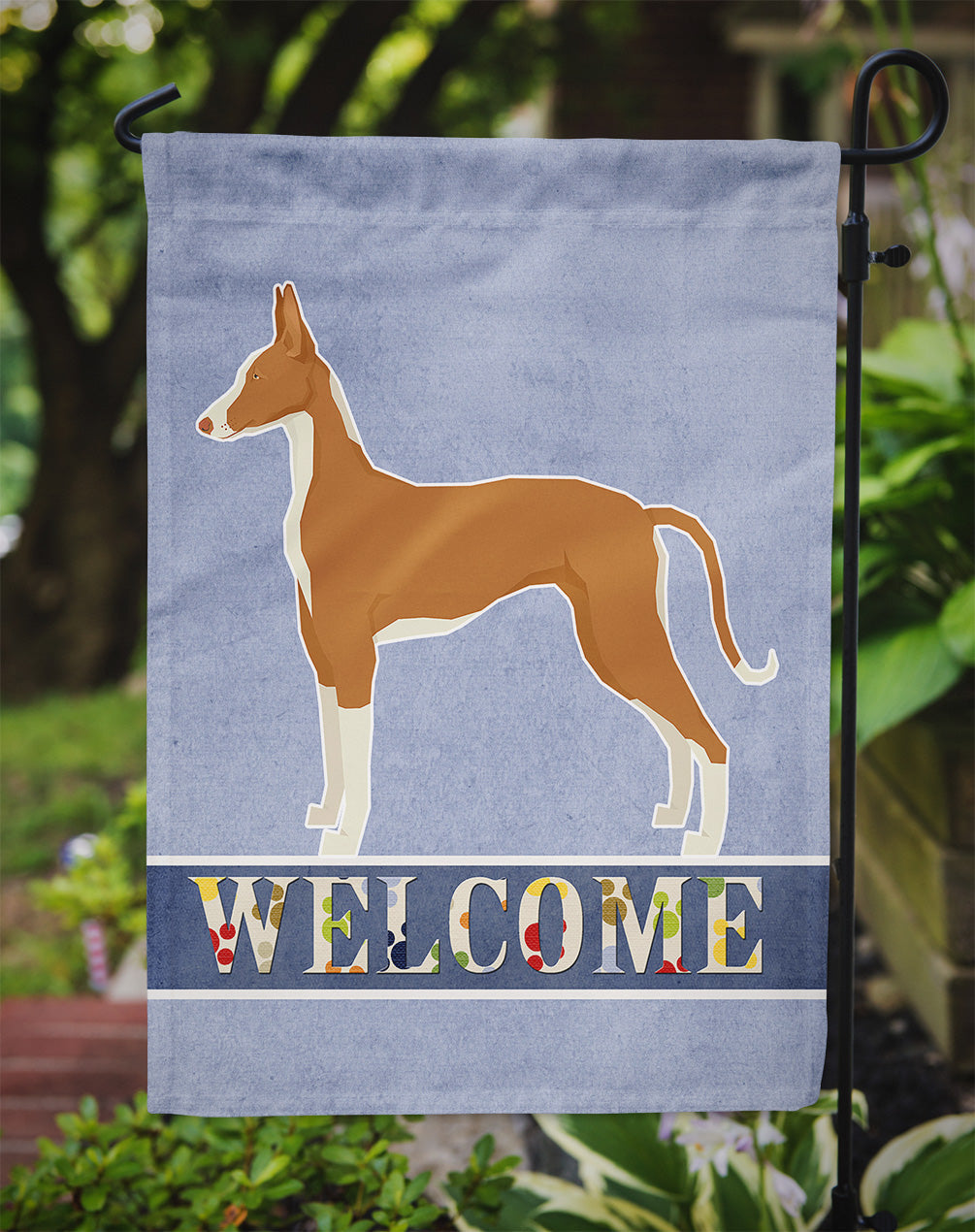 Ibizan Hound Welcome Garden Flag Mailbox Decorative Yard Banner Outside Patio Artwork for Flower Beds, Garden Size, Multicolor