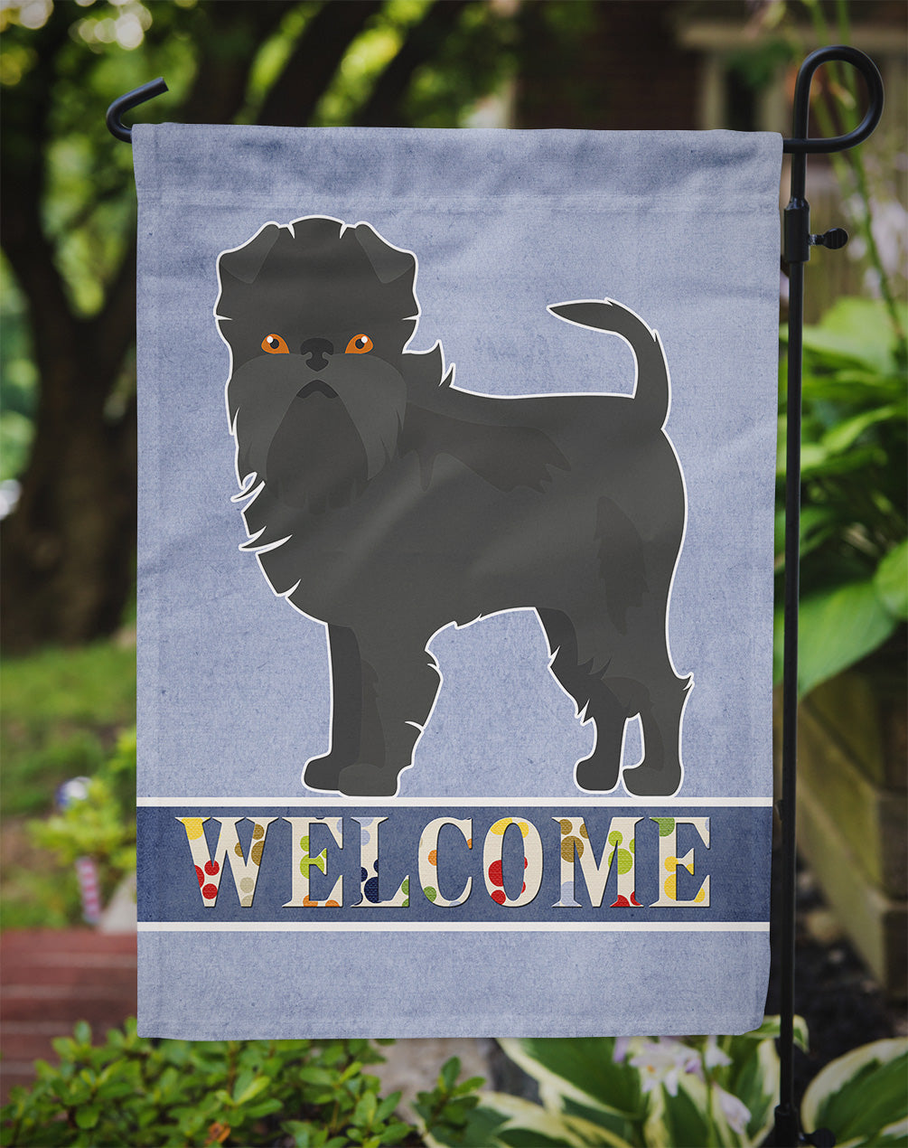 Affenpinscher Welcome Garden Flag Mailbox Decorative Yard Banner Outside Patio Artwork for Flower Beds, Garden Size, Multicolor