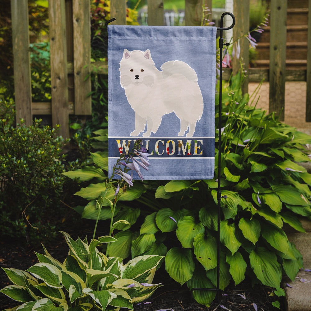 American Eskimo Welcome Garden Flag Mailbox Decorative Yard Banner Outside Patio Artwork for Flower Beds, Garden Size, Multicolor