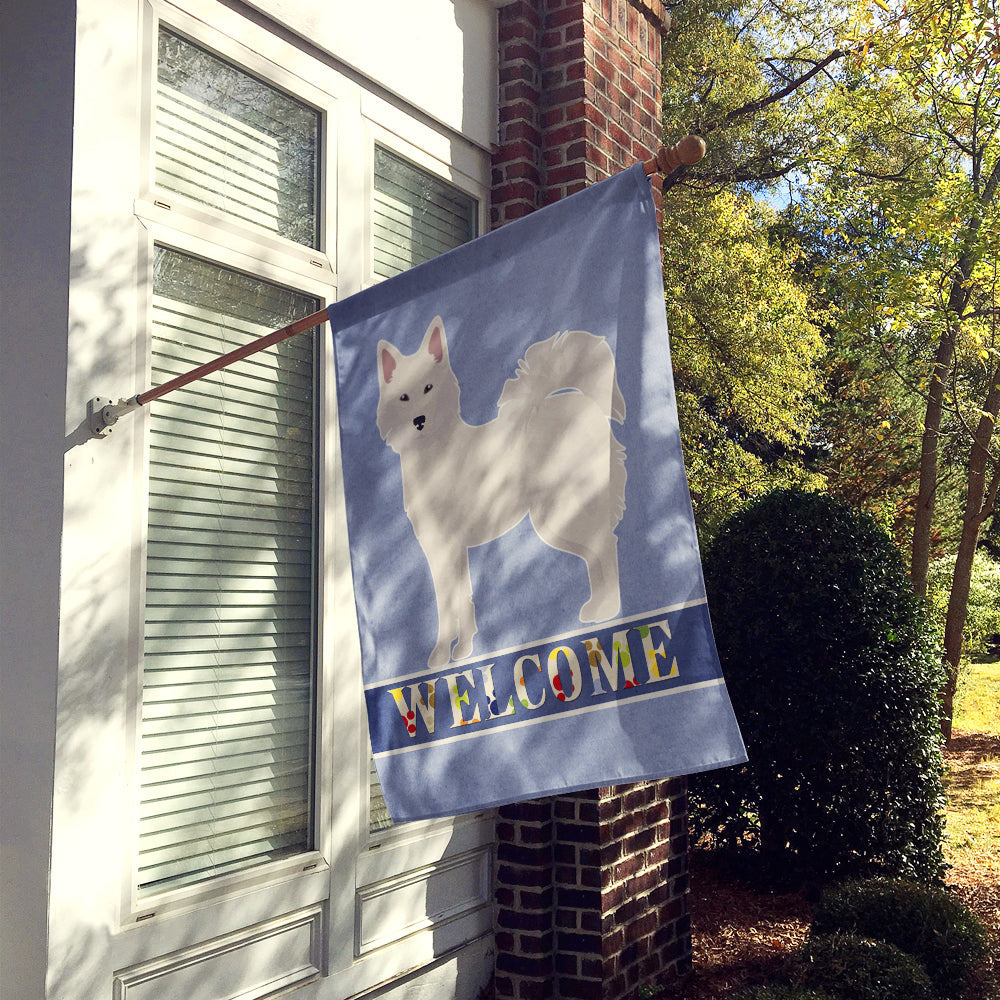 Danish Spitz Welcome House Flag 28x40 Porch Sleeve Pole Decorative Outside Yard Banner Artwork Wall Hanging, Polyester
