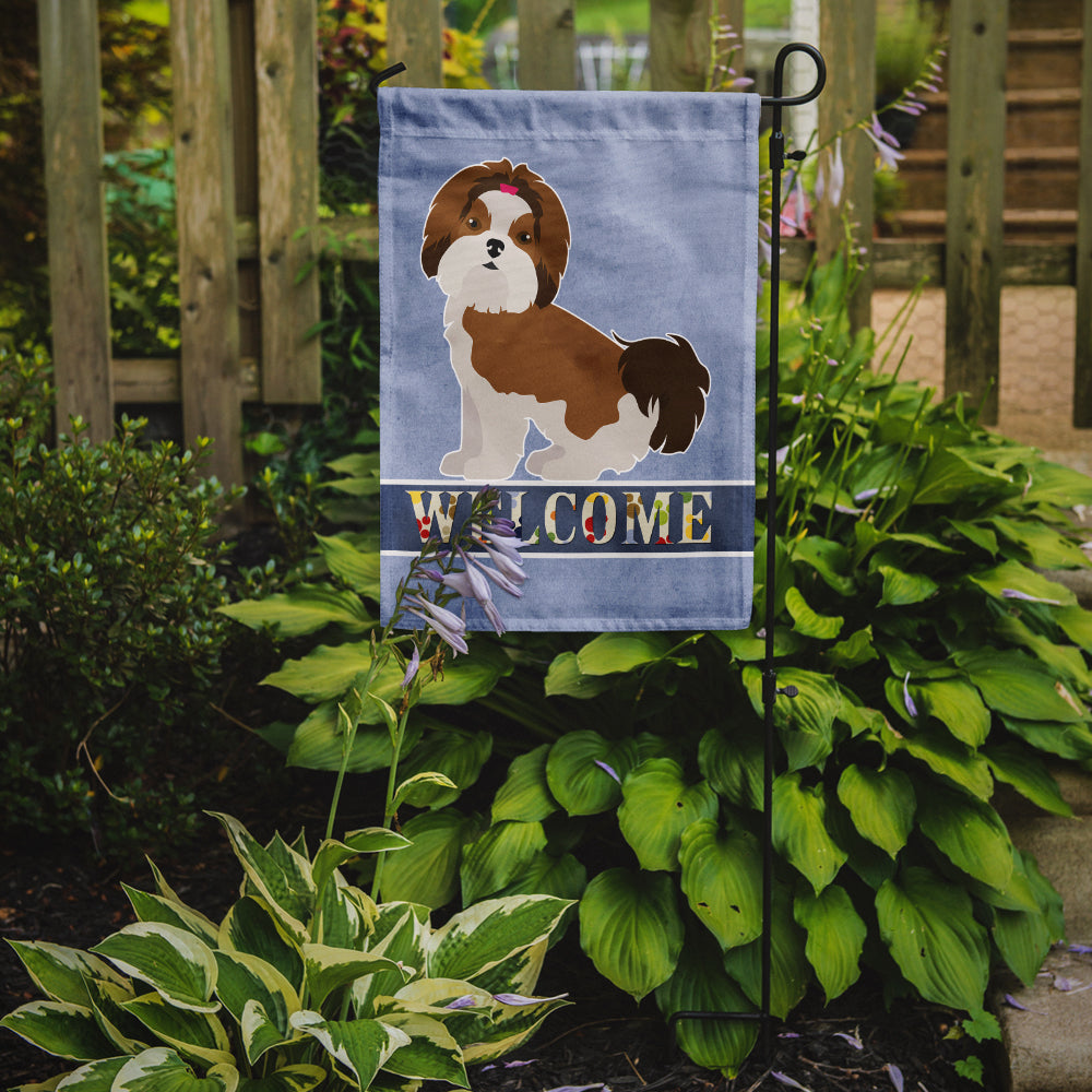 Imperial Shih Tzu Welcome Garden Flag Mailbox Decorative Yard Banner Outside Patio Artwork for Flower Beds, Garden Size, Multicolor