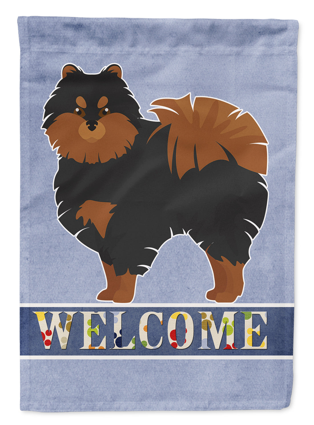 Pomeranian Welcome Garden Flag Mailbox Decorative Yard Banner Outside Patio Artwork for Flower Beds, Garden Size, Multicolor