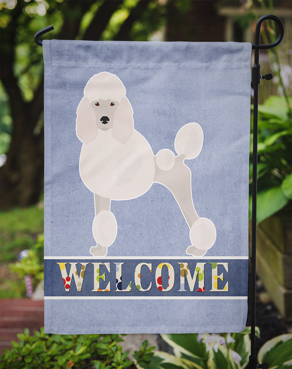 Miniature Poodle Welcome Garden Flag Mailbox Decorative Yard Banner Outside Patio Artwork for Flower Beds, Garden Size, Multicolor