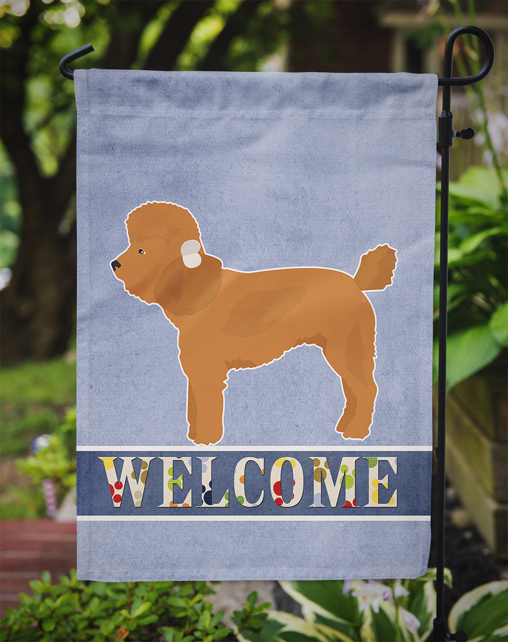 Toy Poodle Welcome Garden Flag Mailbox Decorative Yard Banner Outside Patio Artwork for Flower Beds, Garden Size, Multicolor