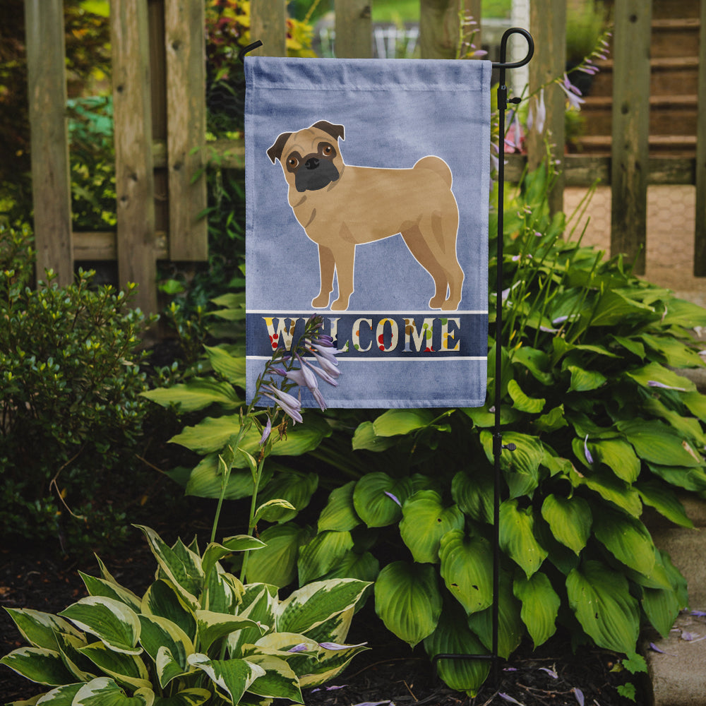 Pug Welcome Garden Flag Mailbox Decorative Yard Banner Outside Patio Artwork for Flower Beds, Garden Size, Multicolor