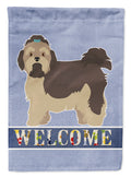 Russian Tsvetnaya Bolonka Lap Dog Welcome House Flag 28x40 Porch Sleeve Pole Decorative Outside Yard Banner Artwork Wall Hanging, Polyester