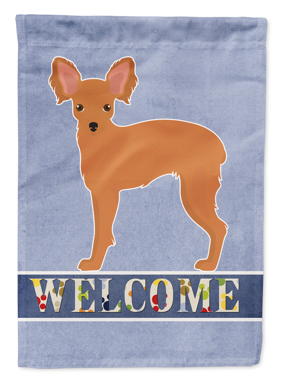 Russkiy Toy or Russian Toy Terrier Welcome Garden Flag Mailbox Decorative Yard Banner Outside Patio Artwork for Flower Beds, Garden Size, Multicolor