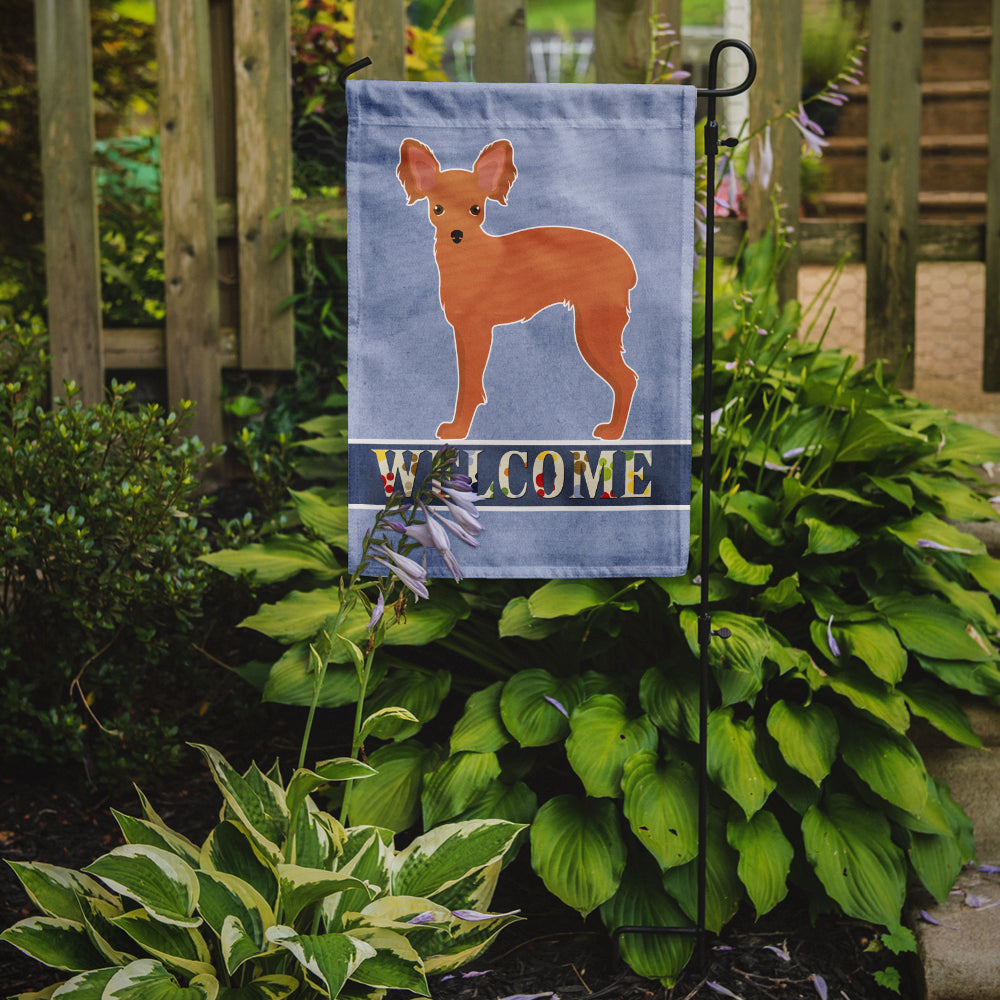 Russkiy Toy or Russian Toy Terrier Welcome Garden Flag Mailbox Decorative Yard Banner Outside Patio Artwork for Flower Beds, Garden Size, Multicolor