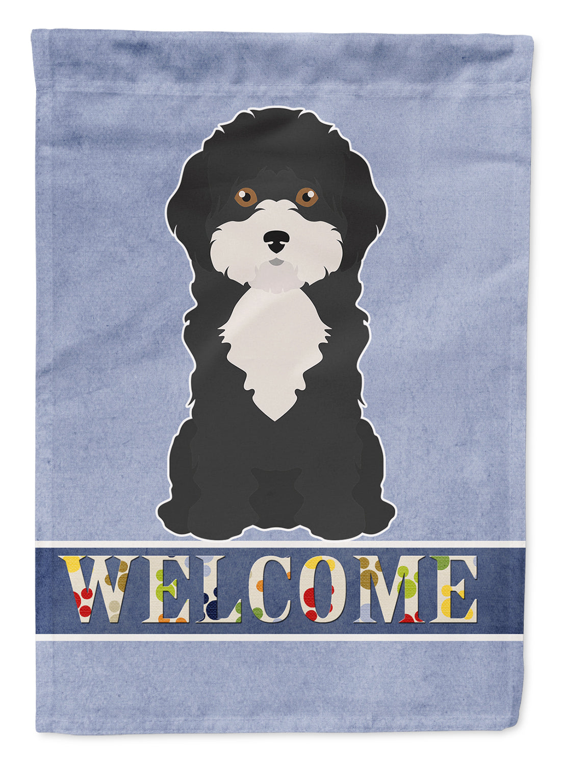 Black and White Cyprus Poodle Welcome Garden Flag Mailbox Decorative Yard Banner Outside Patio Artwork for Flower Beds, Garden Size, Multicolor