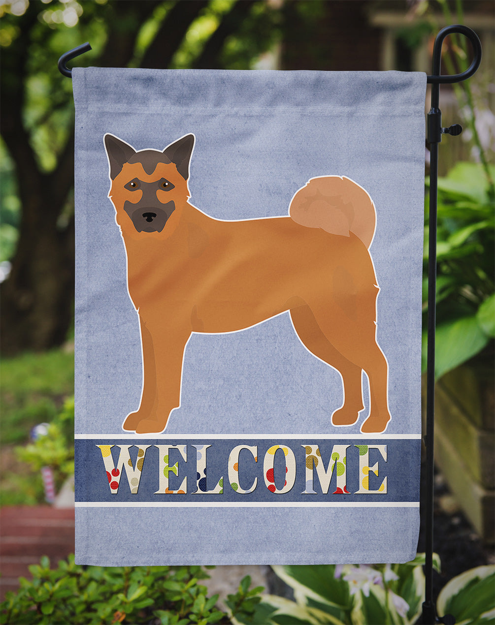 Chow Shepherd Welcome Garden Flag Mailbox Decorative Yard Banner Outside Patio Artwork for Flower Beds, Garden Size, Multicolor