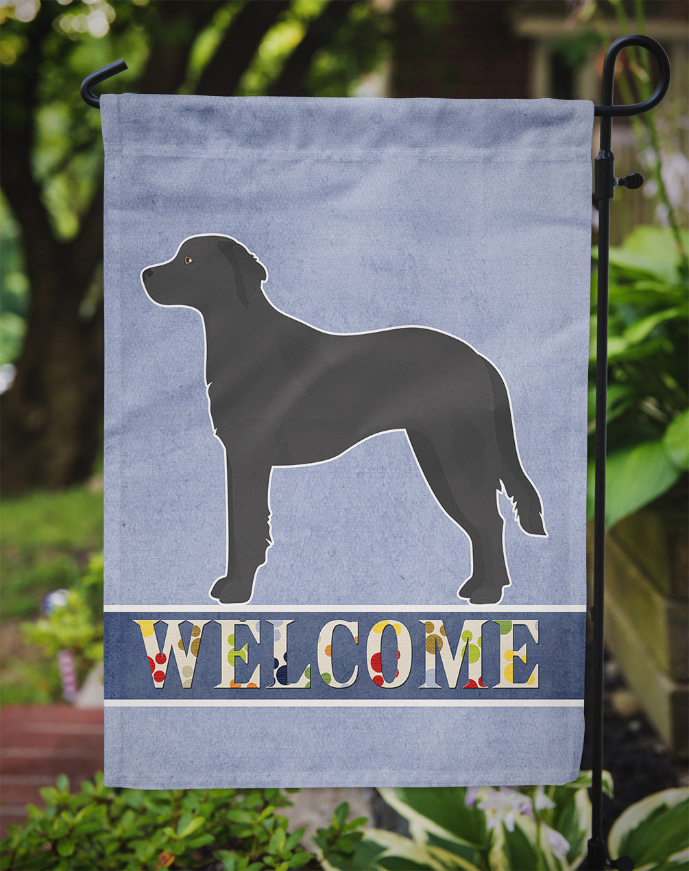 Black Goldador Welcome Garden Flag Mailbox Decorative Yard Banner Outside Patio Artwork for Flower Beds, Garden Size, Multicolor
