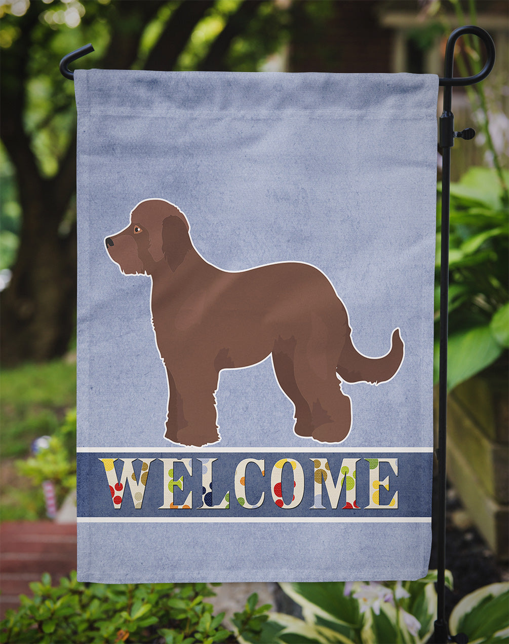 Brown Goldendoodle Welcome Garden Flag Mailbox Decorative Yard Banner Outside Patio Artwork for Flower Beds, Garden Size, Multicolor