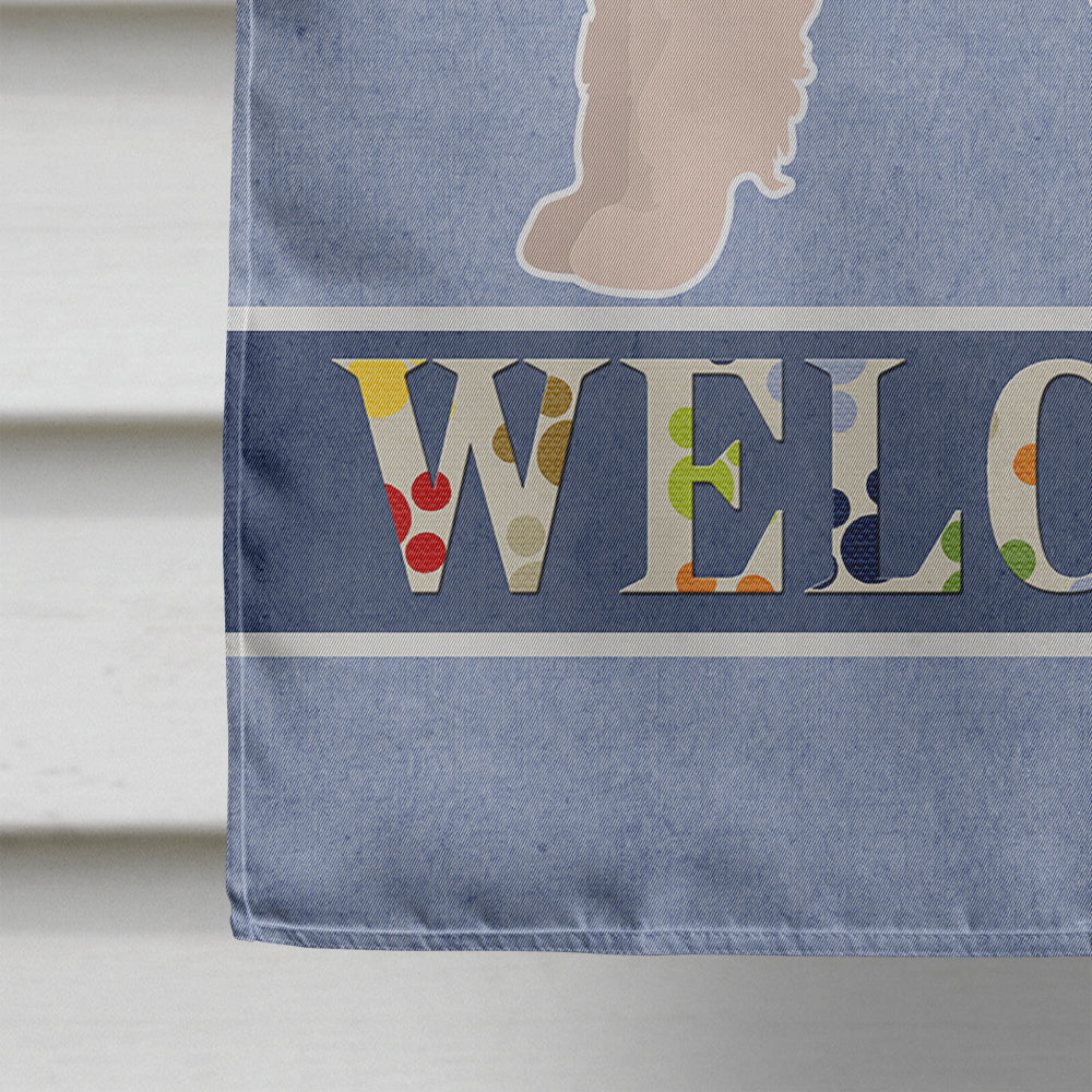 Maltipoo Welcome House Flag 28x40 Porch Sleeve Pole Decorative Outside Yard Banner Artwork Wall Hanging, Polyester
