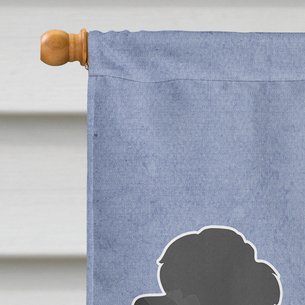 Black Maltipoo Welcome House Flag 28x40 Porch Sleeve Pole Decorative Outside Yard Banner Artwork Wall Hanging, Polyester