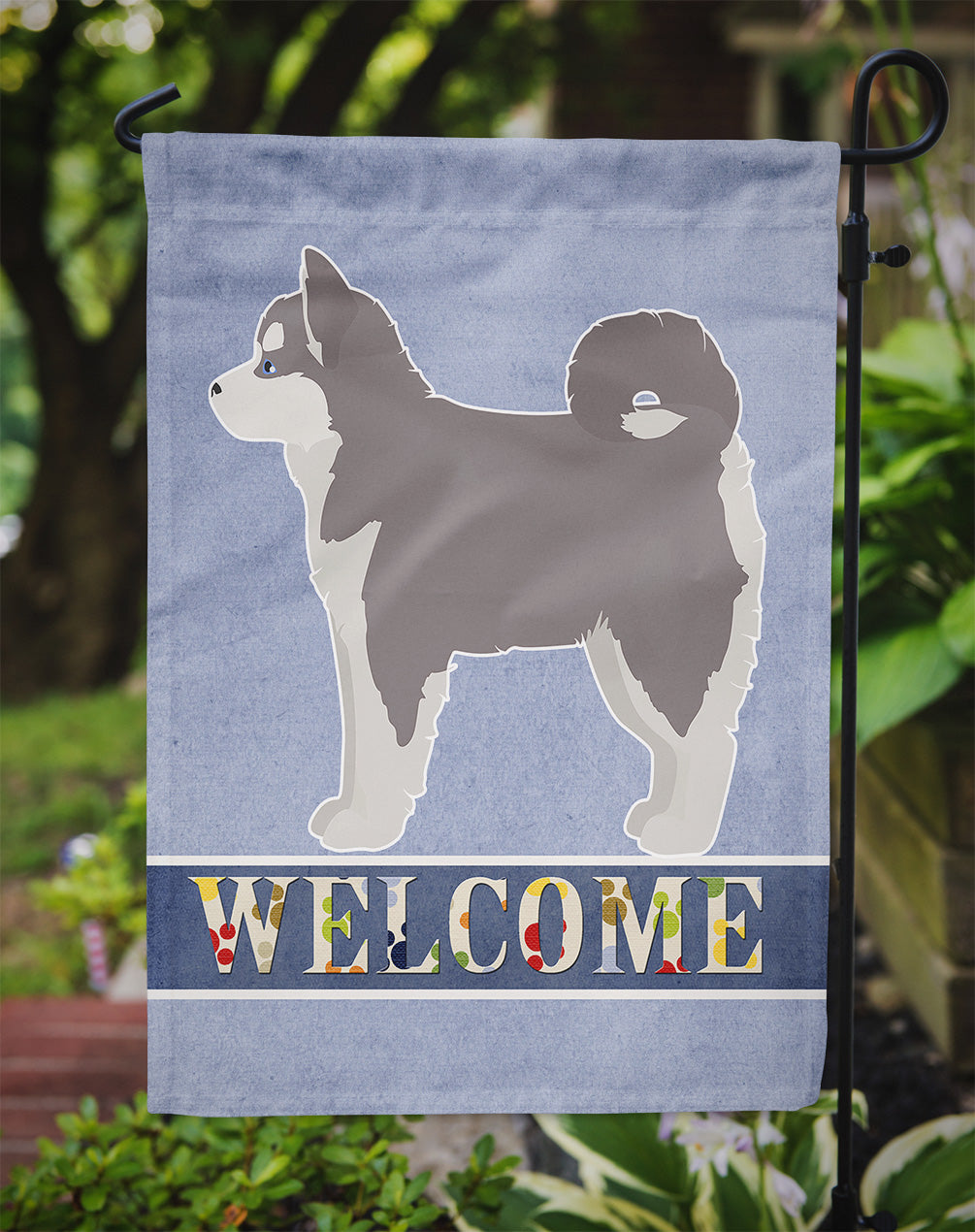 Pomsky #2 Welcome Garden Flag Mailbox Decorative Yard Banner Outside Patio Artwork for Flower Beds, Garden Size, Multicolor