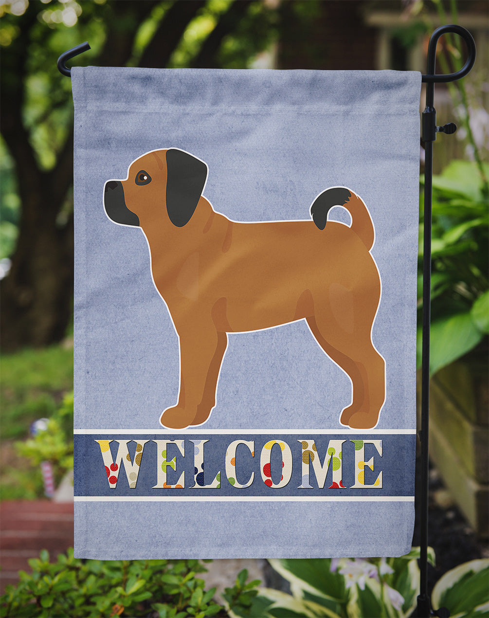 Puggle Welcome Garden Flag Mailbox Decorative Yard Banner Outside Patio Artwork for Flower Beds, Garden Size, Multicolor