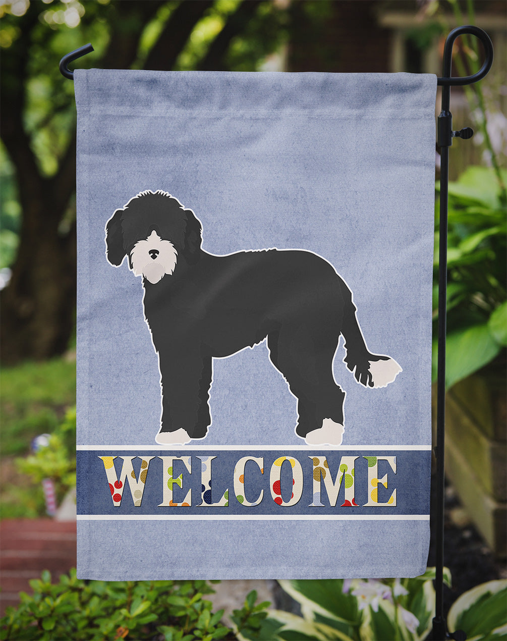 Whoodle #2 Welcome Garden Flag Mailbox Decorative Yard Banner Outside Patio Artwork for Flower Beds, Garden Size, Multicolor