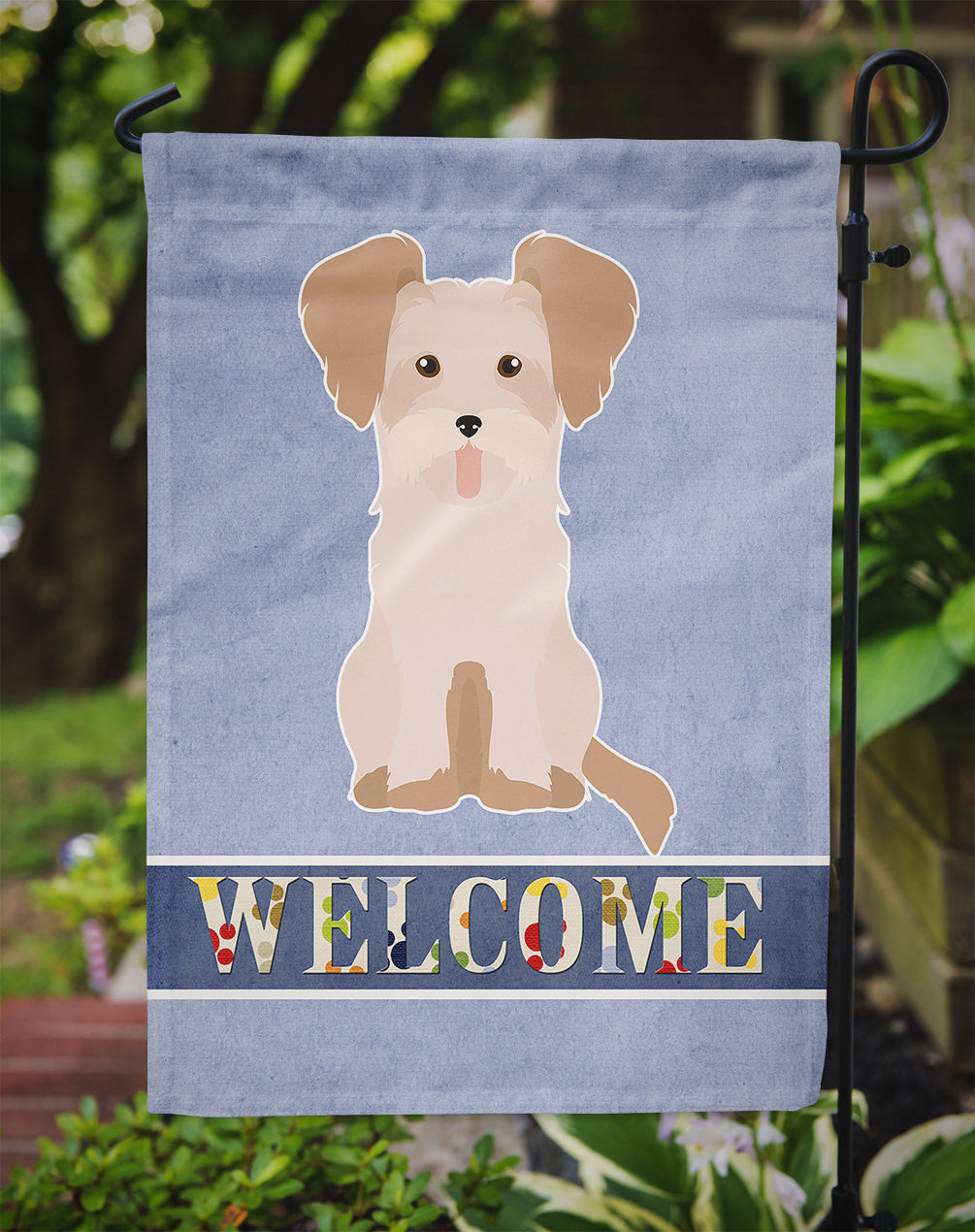 Morkie #3 Welcome Garden Flag Mailbox Decorative Yard Banner Outside Patio Artwork for Flower Beds, Garden Size, Multicolor
