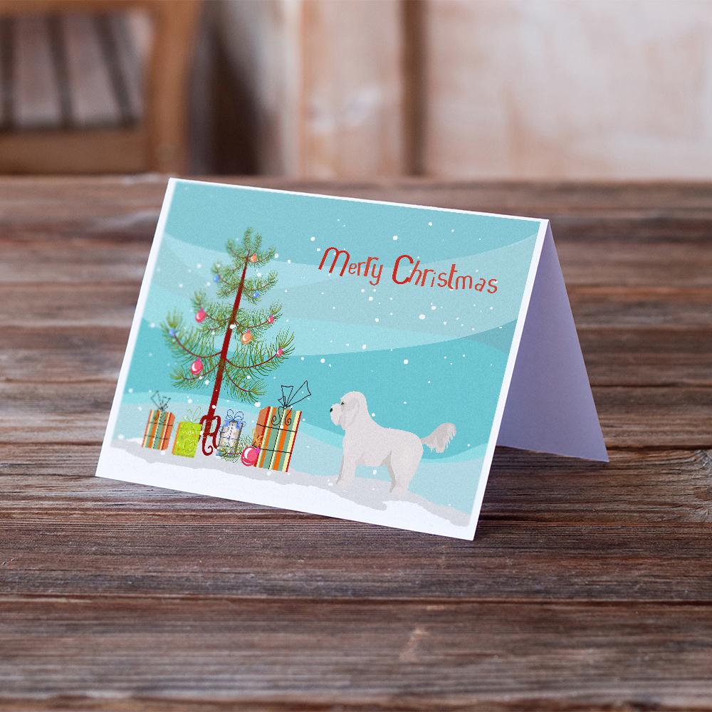 Bichpoo White Christmas Tree Greeting Cards Pack of 8 Blank Cards with Envelopes Whimsical A7 Size 5x7
