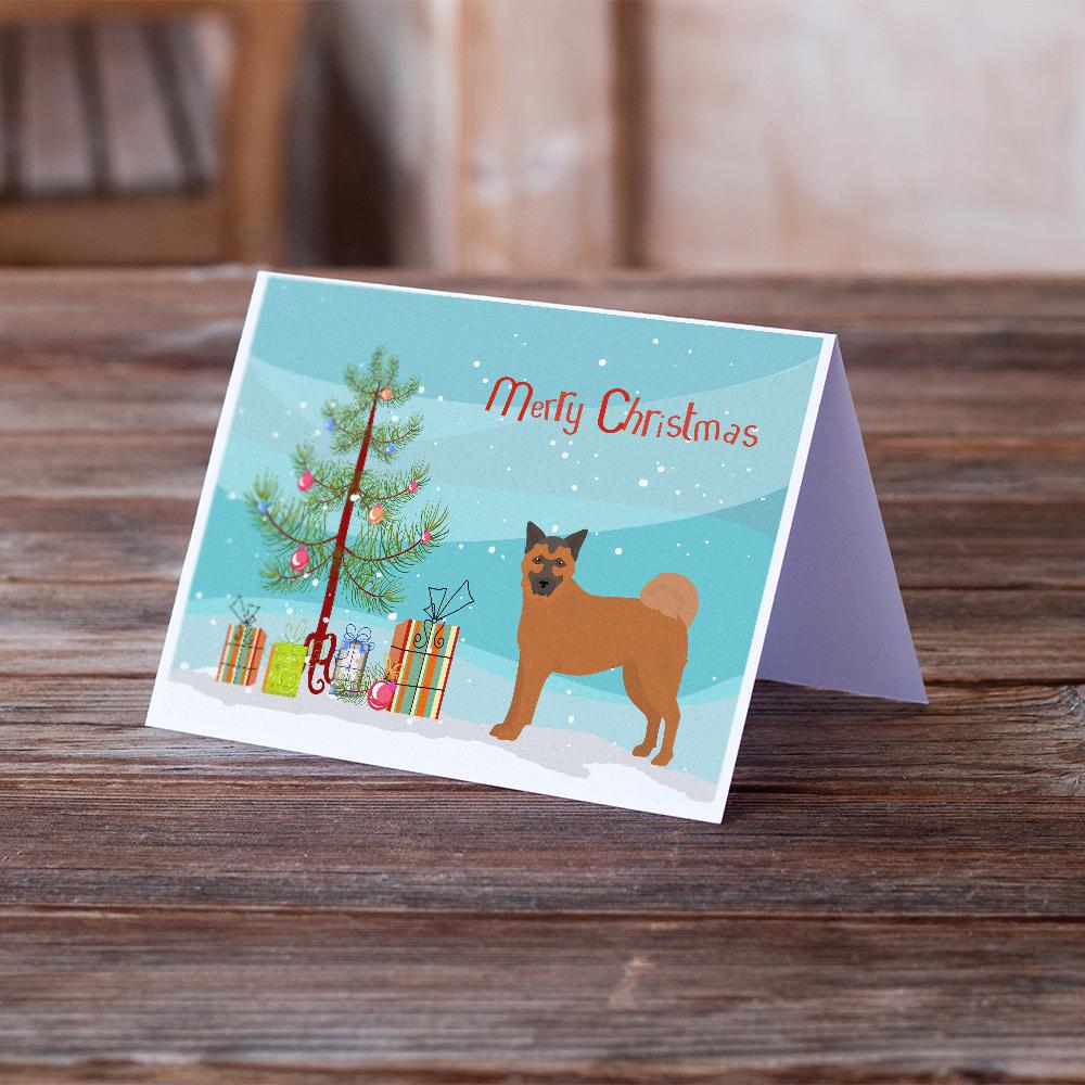 Chow Shepherd Christmas Tree Greeting Cards Pack of 8 Blank Cards with Envelopes Whimsical A7 Size 5x7